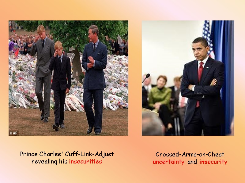 Prince Charles' Cuff-Link-Adjust revealing his insecurities Crossed-Arms-on-Chest uncertainty and insecurity